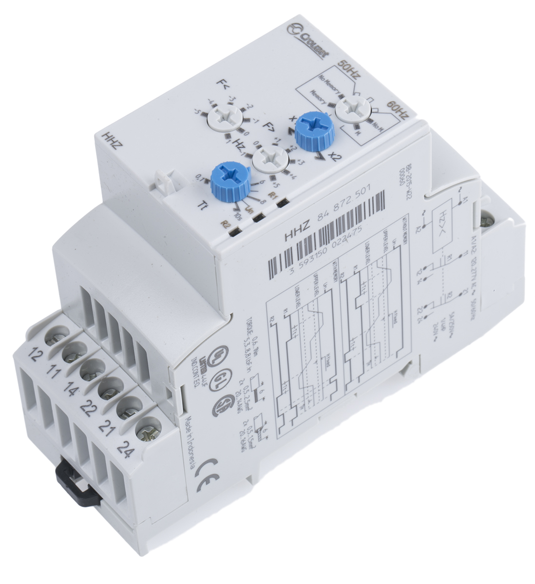 Crouzet Frequency Monitoring Relay, DP-NO/NC, DIN Rail