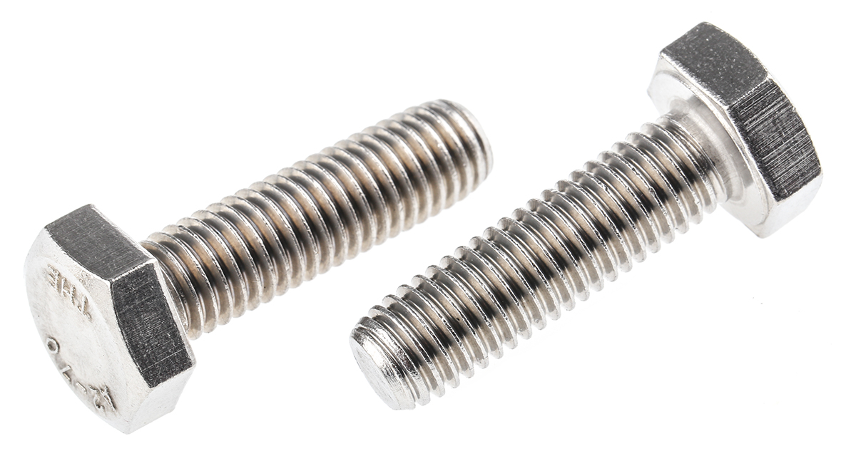 RS PRO Stainless Steel, Hex Bolt, M10 x 35mm