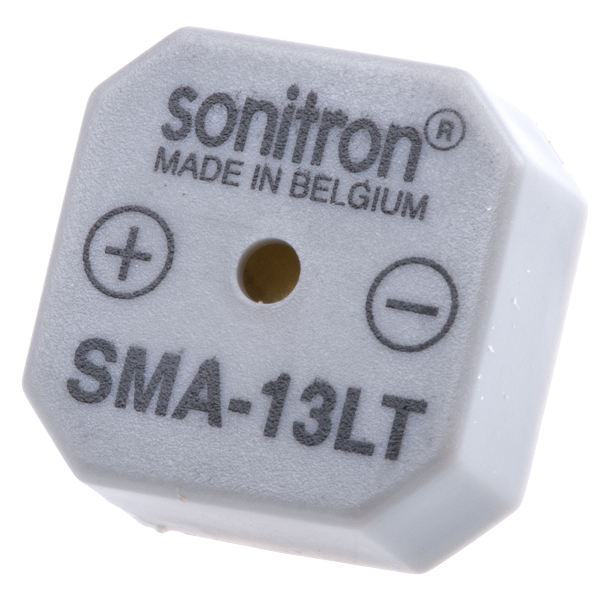 Sonitron 82dB Through Hole Continuous Internal Buzzer, 14 x 14 x 6.5mm, 1.5V dc Min, 15V dc Max