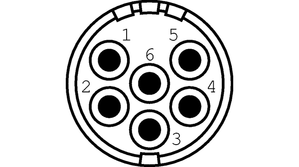 Hummel Circular Connector, 6 Contacts, Cable, M23 Connector, Socket, Female, IP67, IP69K, M 23 EMV Hummel Series