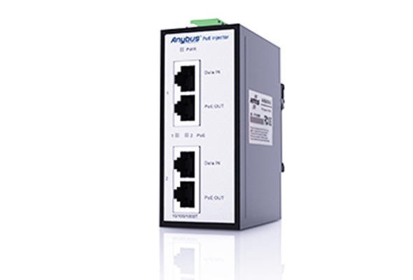 Anybus POE Injector, 12 → 57V Input, 50V dc Output, 600mA, 30W