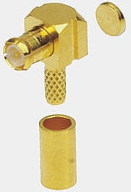 Radiall, Plug Cable Mount MCX Connector, 50Ω, Crimp Termination, Right Angle Body