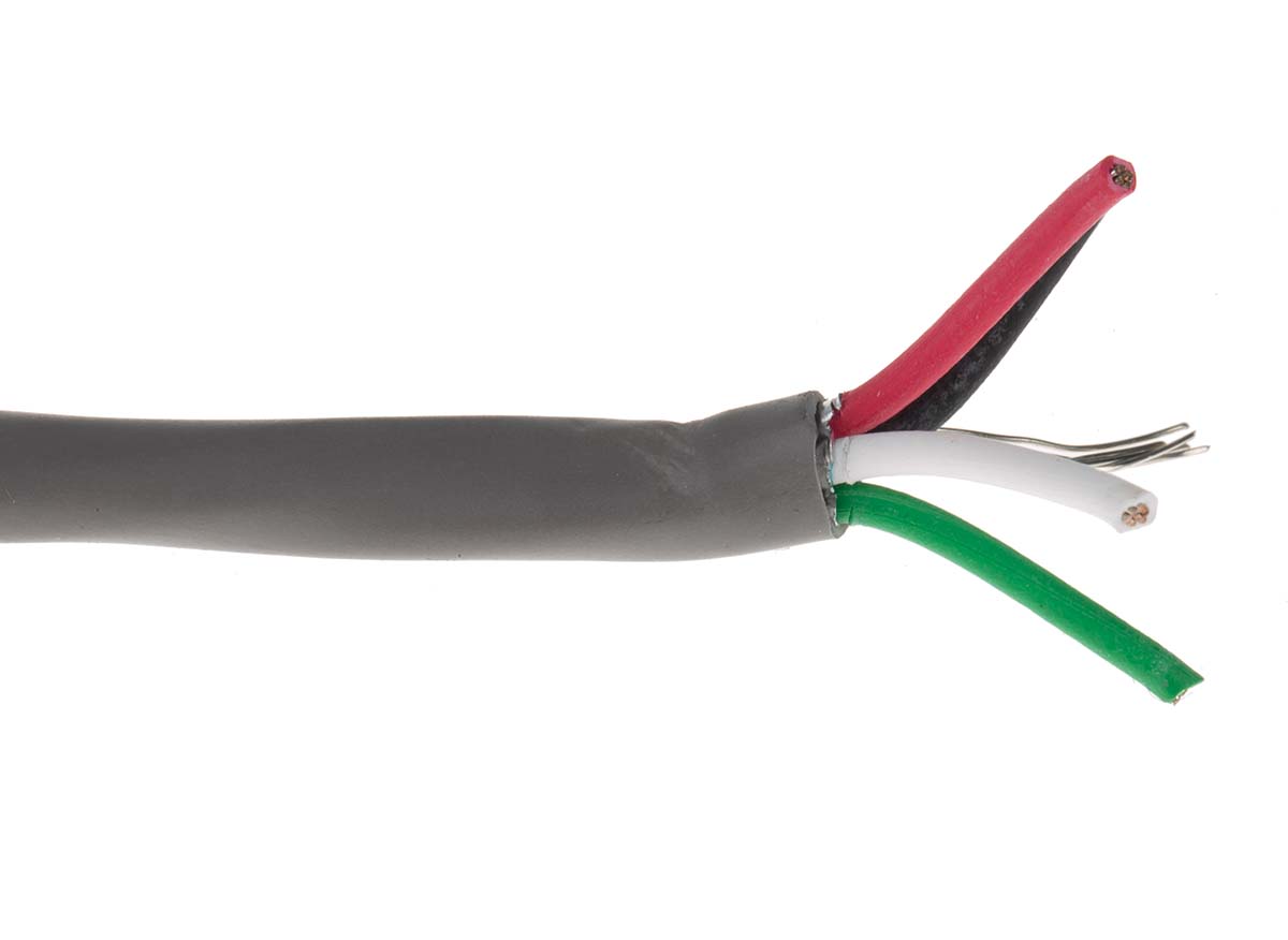 Alpha Wire Alpha Essentials Communication & Control Control Cable, 4 Cores, 0.56 mm² 20 AWG, Screened, 100 m, Grey