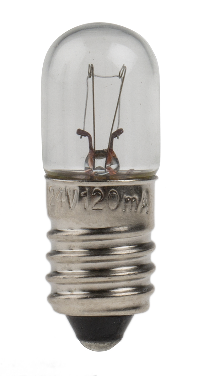 RS PRO E10 Indicator Light, Clear, 24 V, 120 mA, 3000h