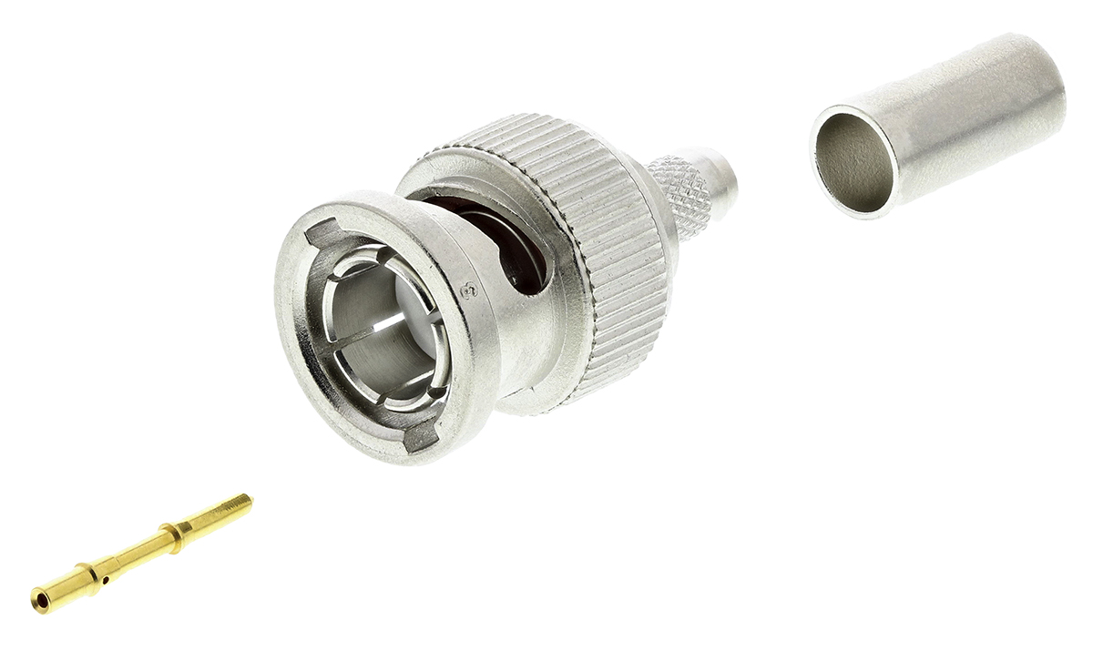 Telegartner, Plug Cable Mount BNC Connector, 75Ω, Crimp Termination, Straight Body