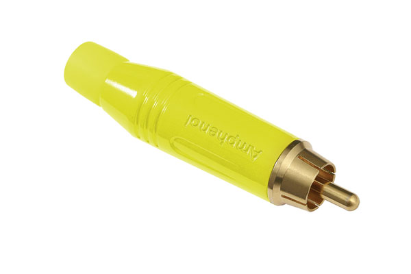 Amphenol Industrial White Cable Mount RCA Plug, Gold, 10A