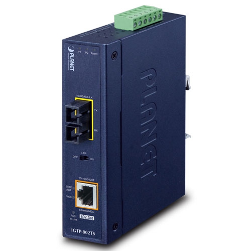 Planet RJ45 Ethernet Media Converter, Single Mode, 1000/2000Mbit/s, Full Duplex 100m