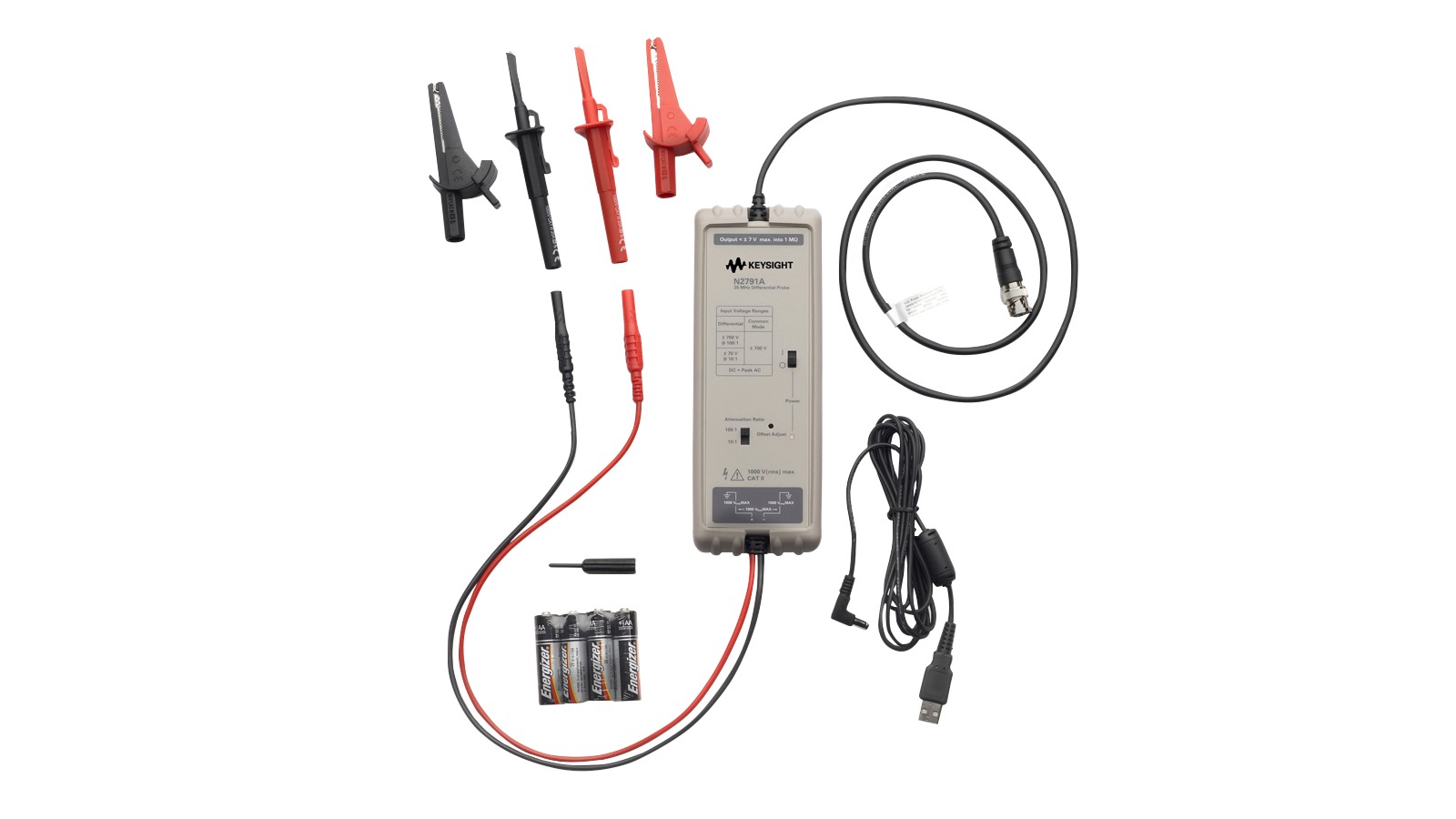 Keysight Technologies N2891A Series N2891A Oscilloscope Probe, Differential Type, 70MHz, 100:1 dB, 1000:1 dB