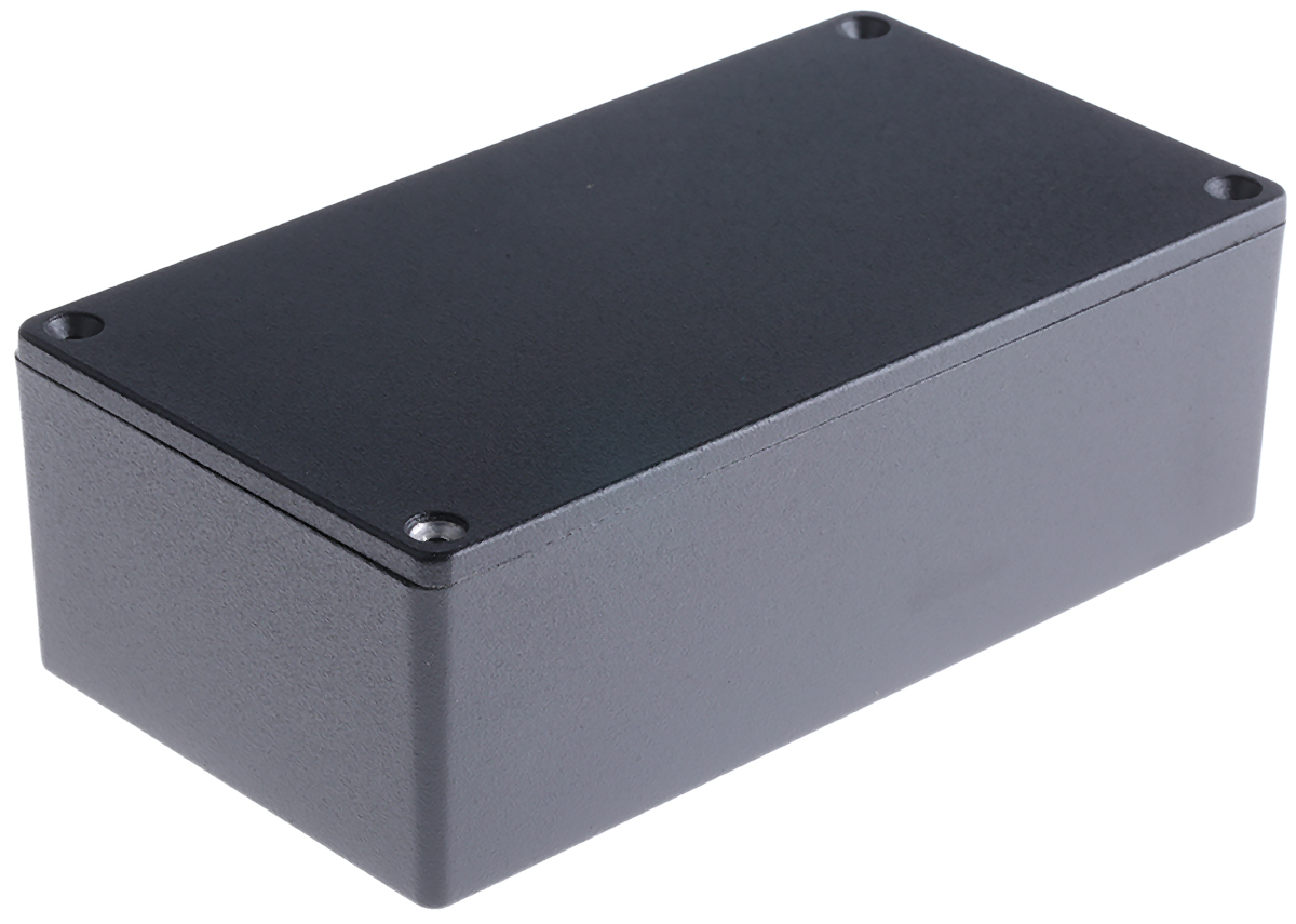 Hammond 1590 Series Black Die Cast Aluminium Enclosure, IP54, Black Lid, 153 x 83 x 50mm