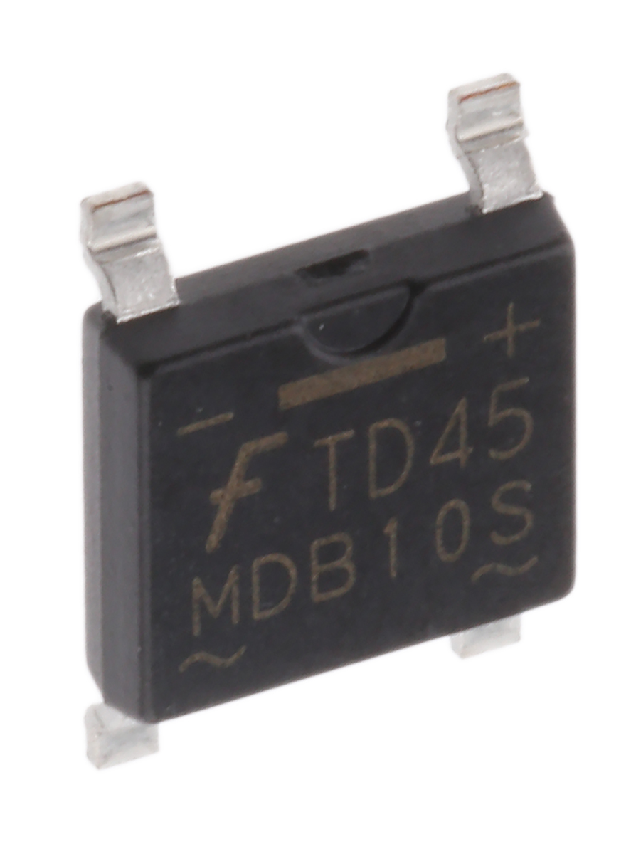 onsemi Bridge Rectifier, 1A, 1000V, 4-Pin
