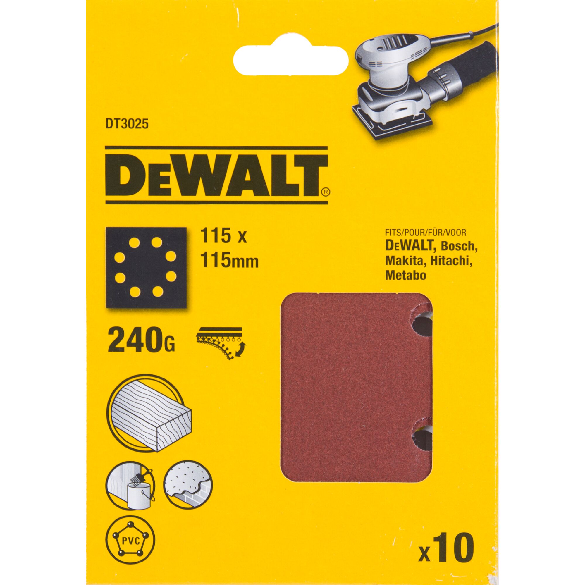 DeWALT DT30 Sandpaper, 115mm 115mm, 240 Grit