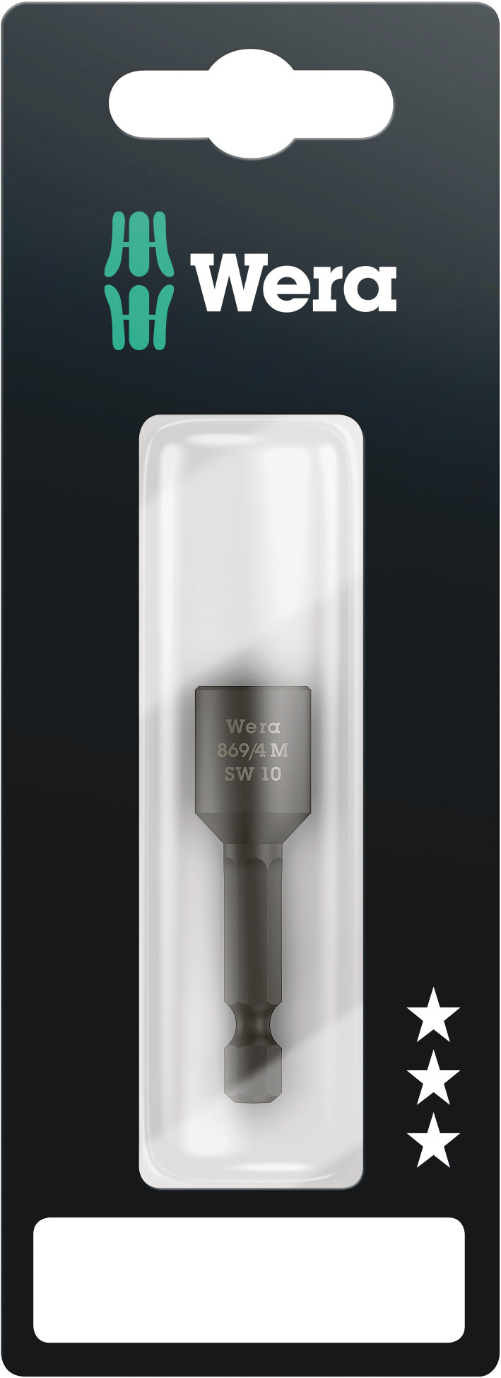 Wera Hexagon Screwdriver Bit, 10 mm Tip