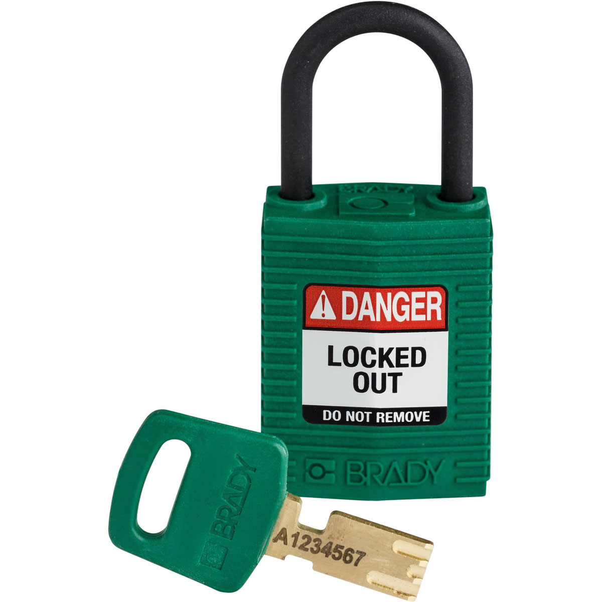 Brady LOTO-100 Key Weatherproof Nylon, Plastic Padlock, 4.72mm Shackle, 32.00mm Body