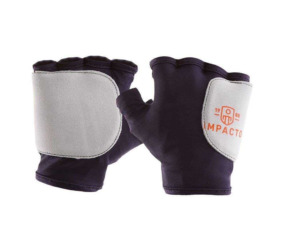 Impacto Blue, Grey Nylon Nylon Work Gloves, Size 7, Visco-Elastic Polymer Coating