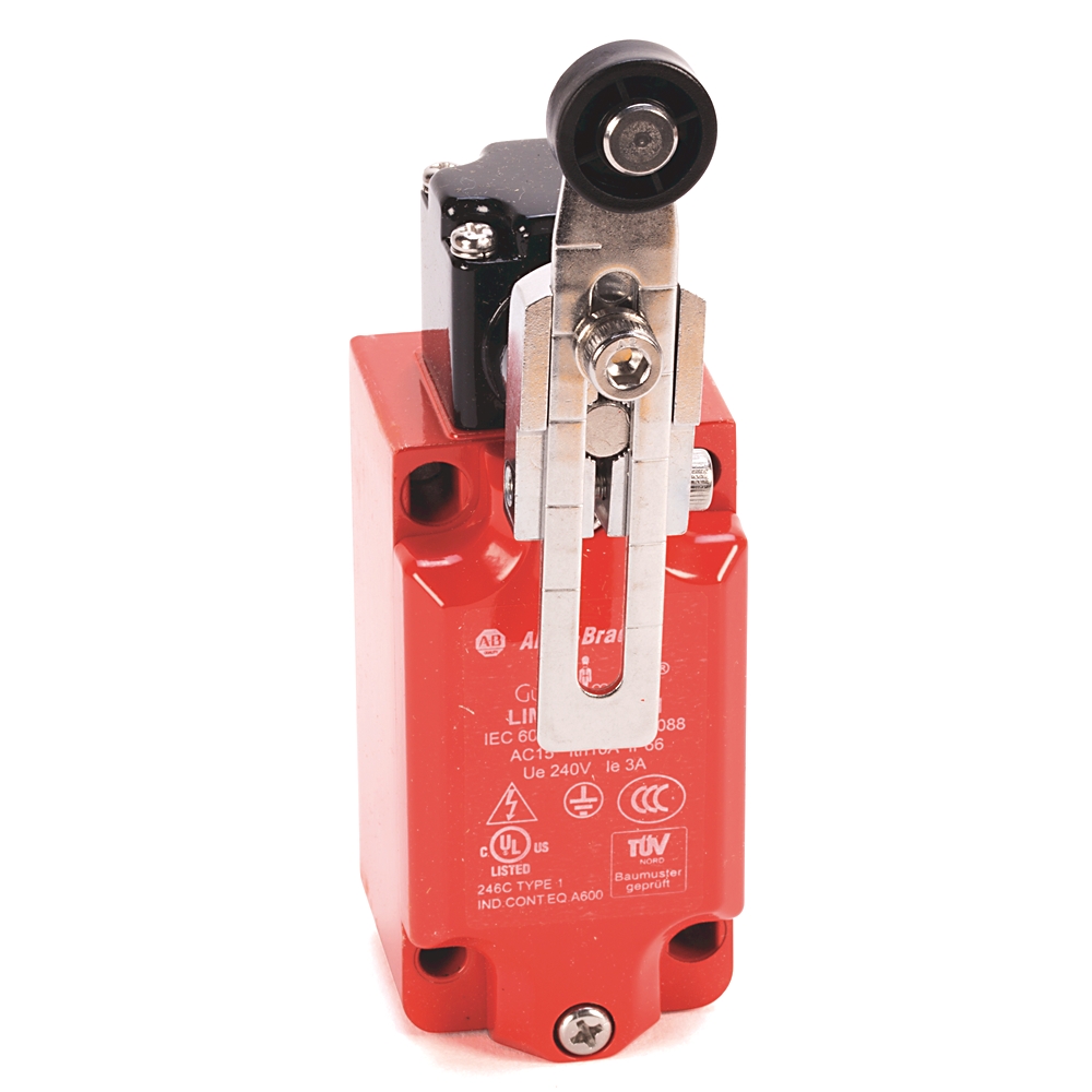 Allen Bradley Guardmaster 440P Series Adjustable Roller Lever Limit Switch, NO/NC, IP66, SPST, Metal Housing