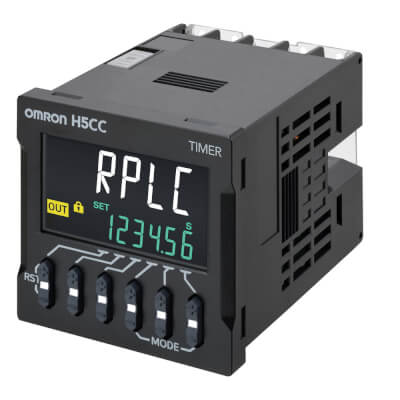 Omron H5CC Series Flush Mount Timer Relay, 100 → 240V, 0.001s → 999999h, 2-Function, SPDT
