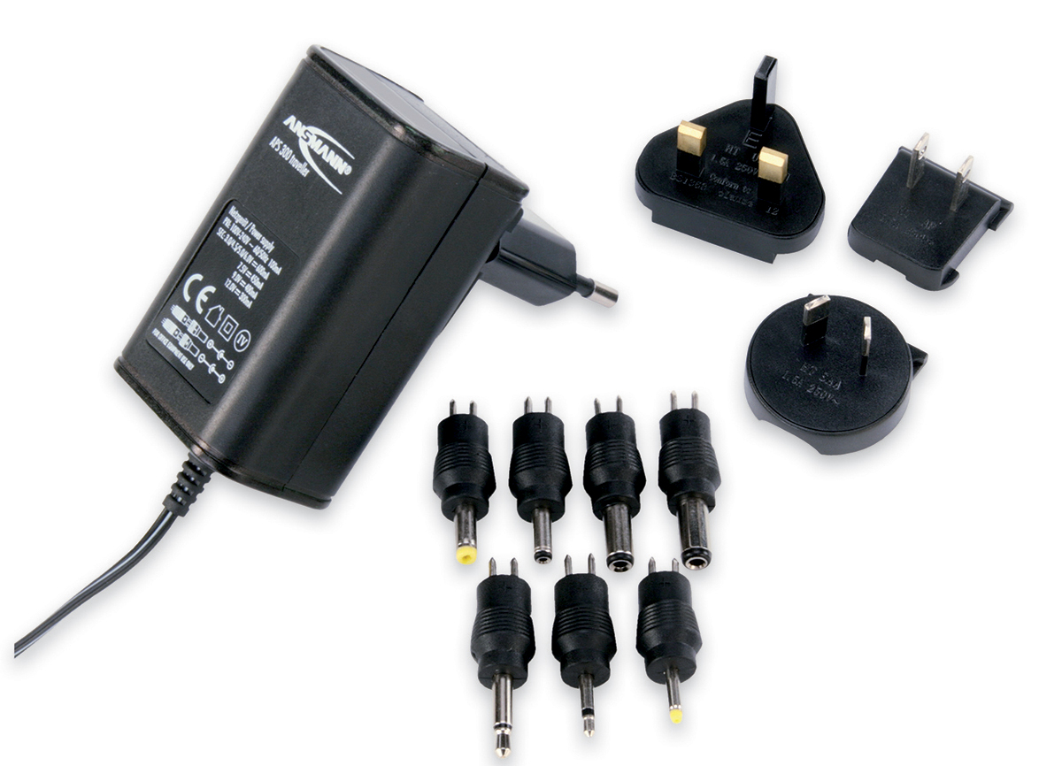 Ansmann 3.6W Plug-In AC/DC Adapter 3V dc Output, 300 → 600mA Output
