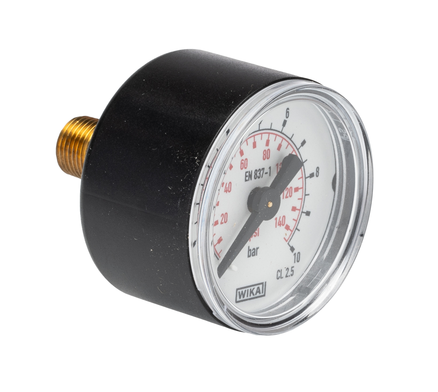 RS PRO R 1/8 Analogue Pressure Gauge 10bar Back Entry 40mm Outside Diameter