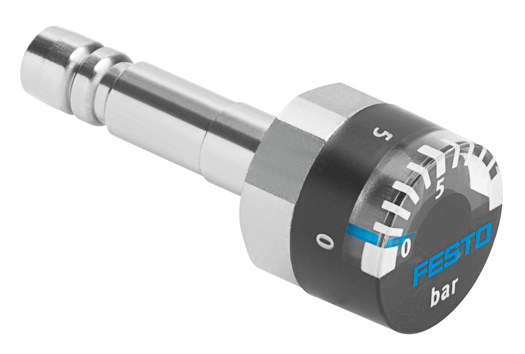 Festo Analogue Pressure Gauge 10bar Inline 15mm Outside Diameter