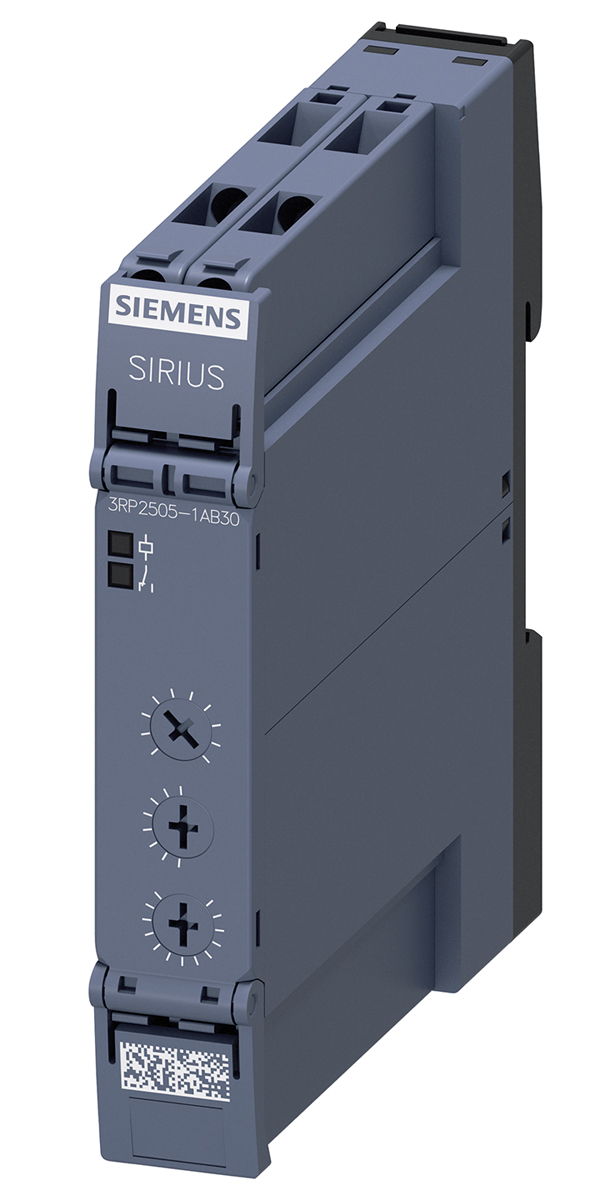 Siemens 3RP25 Series DIN Rail Mount Timer Relay, 24V ac/dc, 1-Contact, 0.05 s → 100h, SPDT