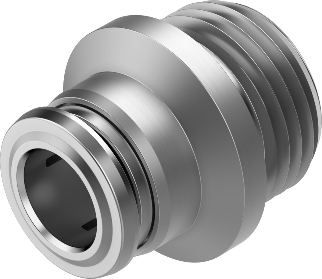 Festo NPQR Series Straight Fitting, G 3/8 Male to 8 mm, Threaded-to-Tube Connection Style, 8086953