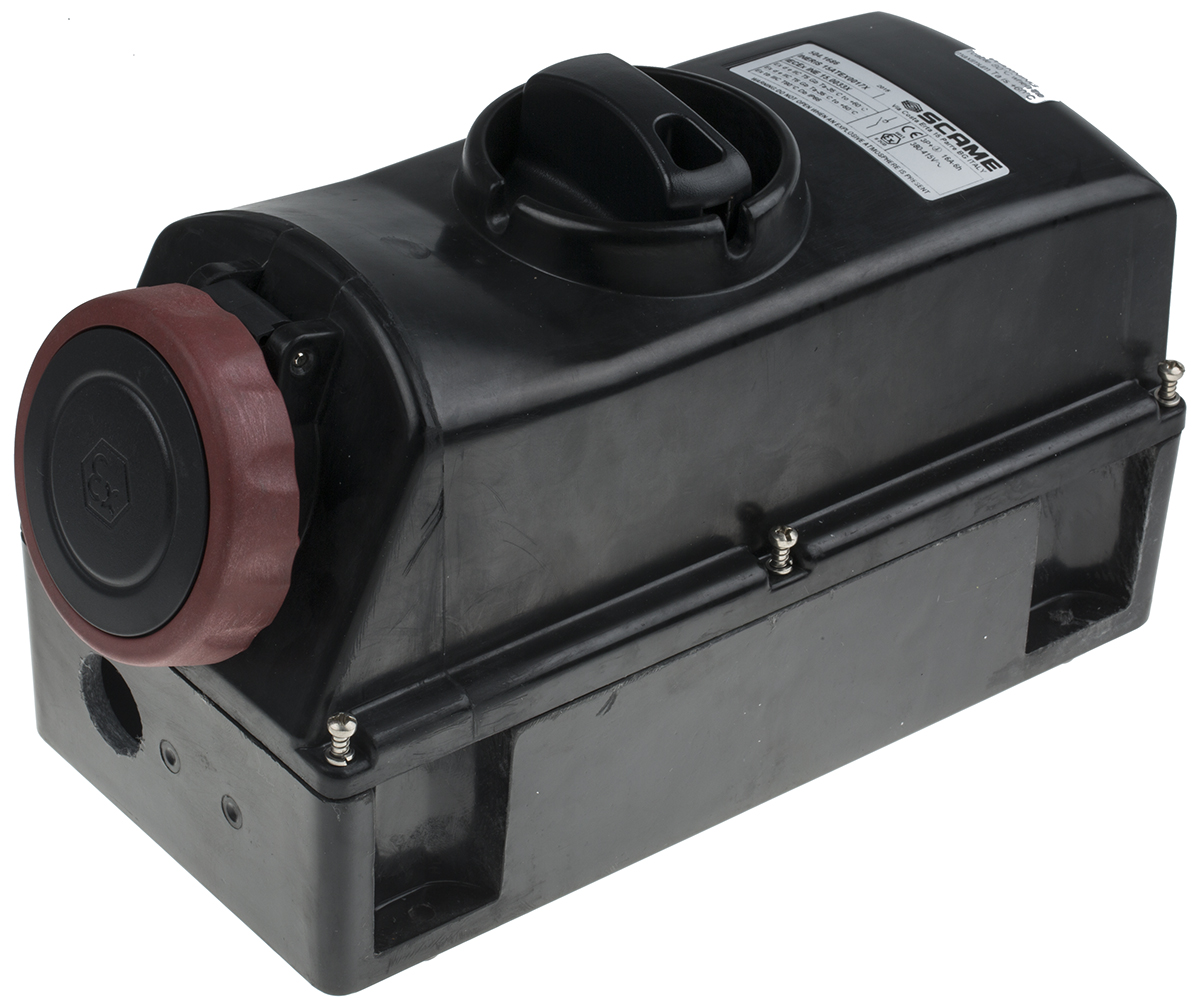 Scame IP66 Red Surface Mount 3P + E Power Connector Socket ATEX, IECEx, Rated At 16A, 380 → 415 V