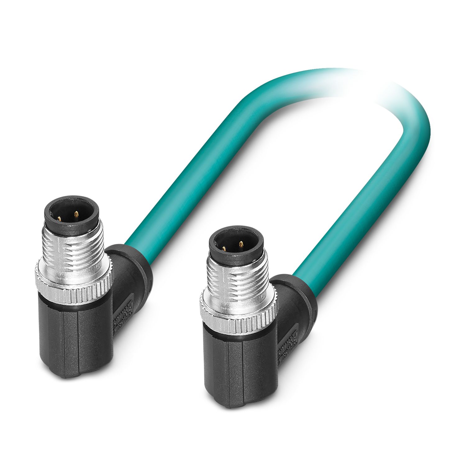 Phoenix Contact1080736, 5m Cat6a, Light Blue M12 to, Shielded Shielded, Terminated Polyurethane Sheath