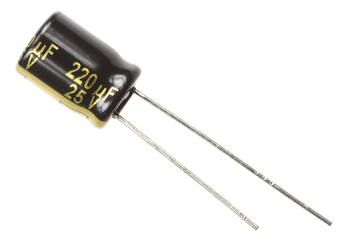 Panasonic 220μF Aluminium Electrolytic Aluminium Electrolytic Capacitor 25V dc, Radial, Through Hole - EEUFM1E221