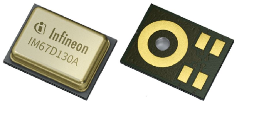 Infineon 5 Pin Microphone, Omni-Directional, Surface Mount, Digital (PDM) Output, PG-LLGA-5-4, 1.62-3.6V