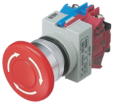 Idec TW Series Twist Release Emergency Stop Push Button, Panel Mount, 22mm Cutout, 1NC, IP65