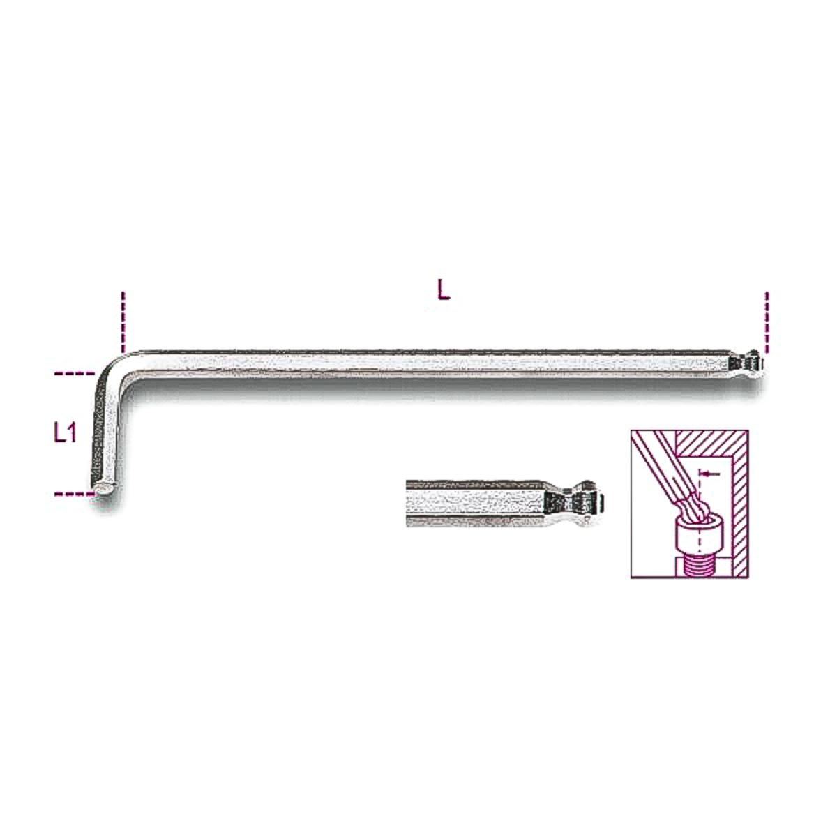 BETA L Shape Metric Hex Key, 6mm