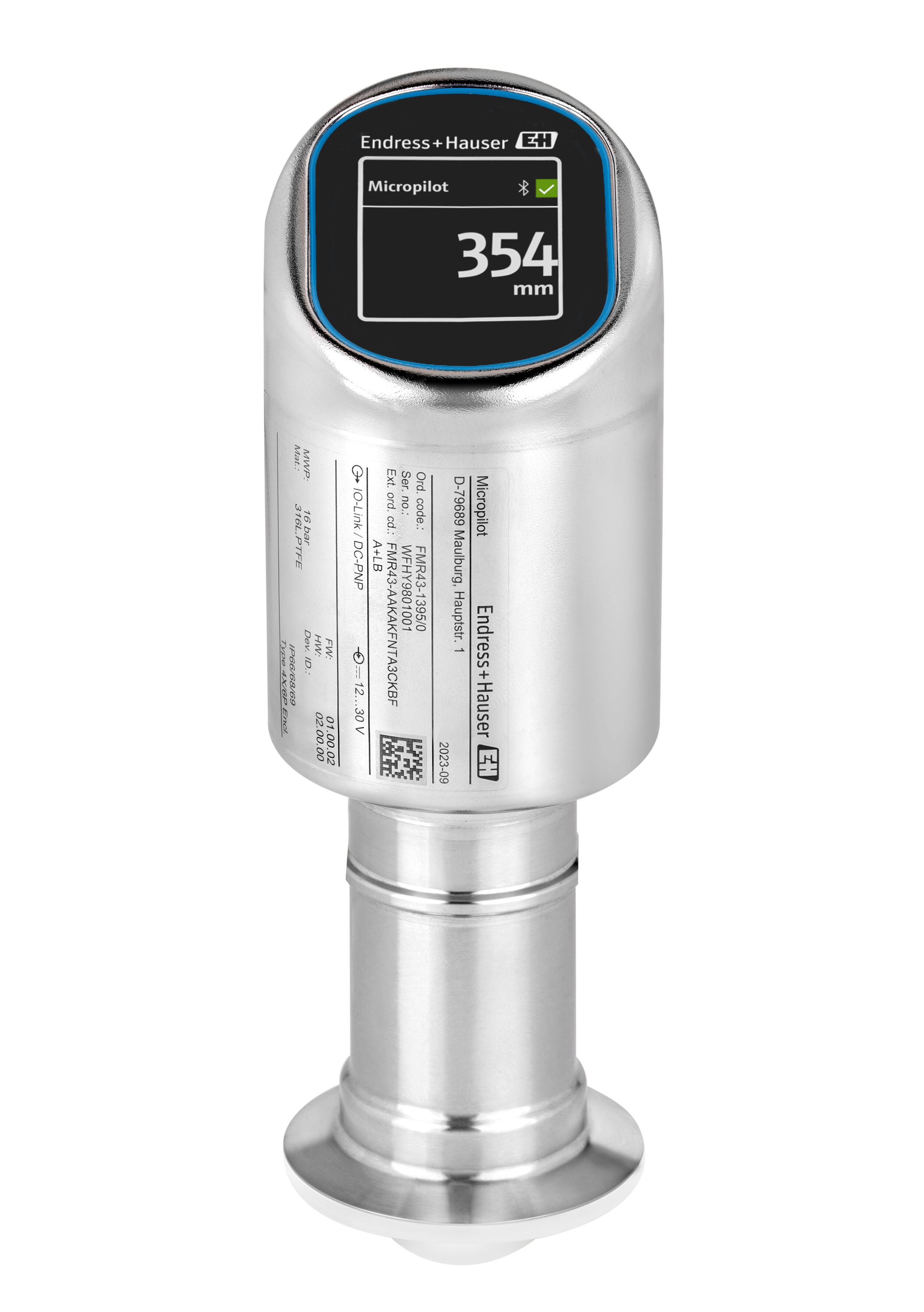 Endress+Hauser FMR43 Series Radar Level Sensor Level Sensor, Screwing, PTFE Body, ATEX-Rated