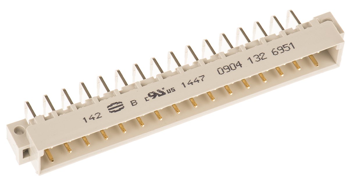 HARTING 32 Way 5.08mm Pitch, Type D Class C2, 2 Row, Right Angle DIN 41612 Connector, Plug