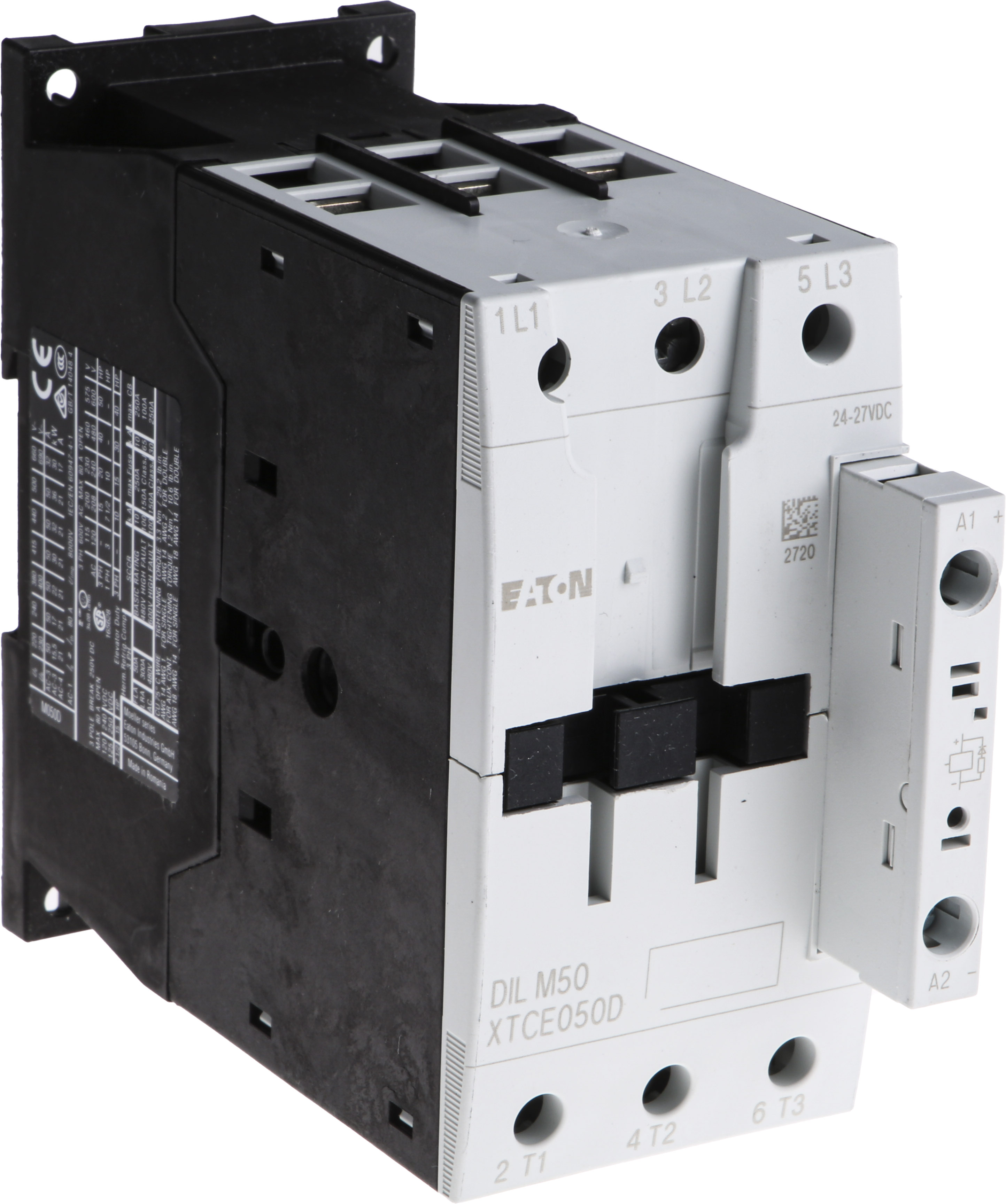 Eaton xStart Contactor, 24 V dc Coil, 3-Pole, 50 A, 22 kW, 3NO, 400 V ac