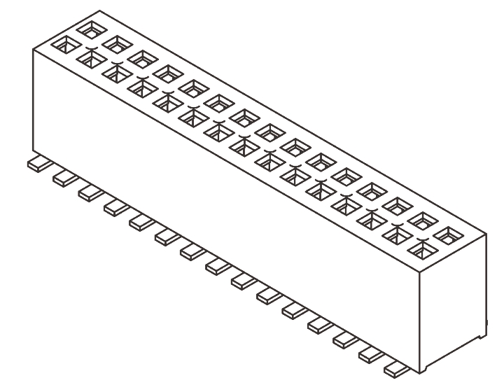 Samtec FLE Series Straight Surface Mount PCB Socket, 40-Contact, 2-Row, 1.27mm Pitch, SMT Termination