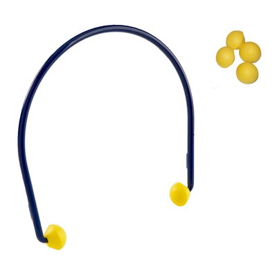 3M E-A-RCaps Series Blue, Yellow Disposable Band Ear Plugs, 24dB Rated, 10 Pairs