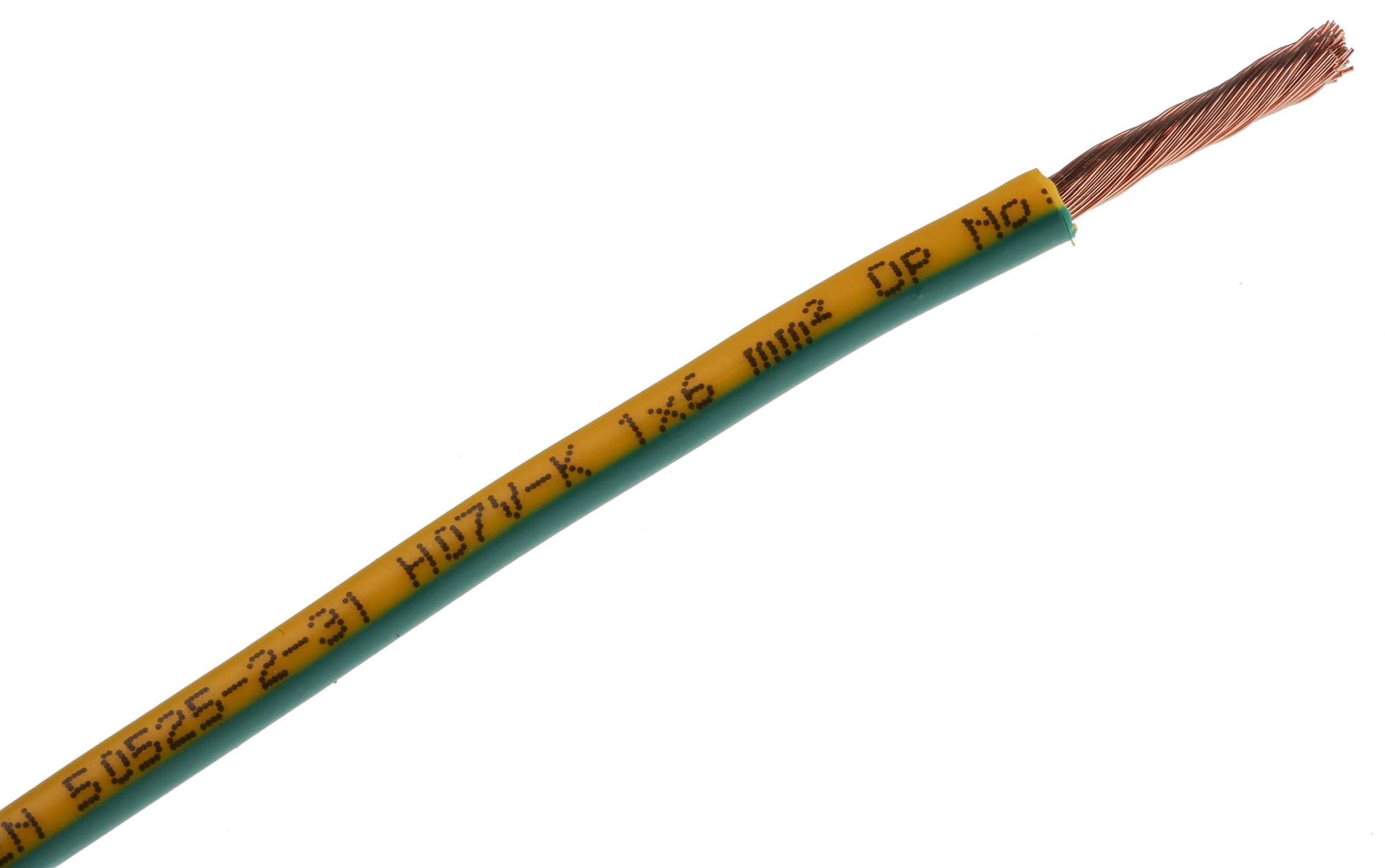 RS PRO Green/Yellow 6mm² Hook Up Wire, 16 AWG, 75/0.3 mm, 100m, PVC Insulation