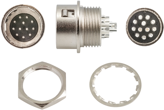 Hirose Circular Connector, 12 Contacts, Panel, Miniature Connector, Socket, Male, HR10 Series
