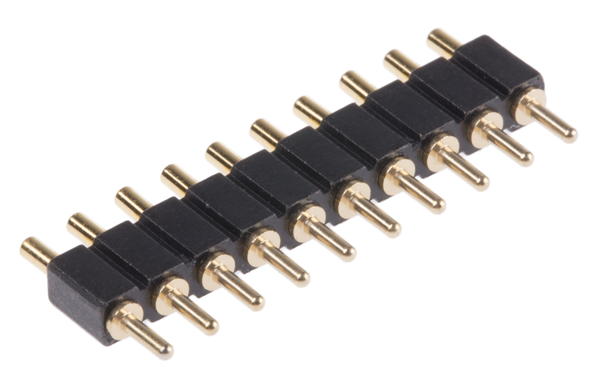 Preci-Dip 811 Series Straight Through Hole Spring Loaded Connector, 10 Contact(s), 2.54 mm Pitch, 1 Row, Shrouded
