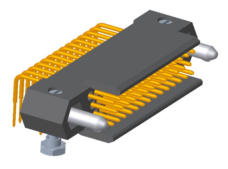 Amphenol Socapex HDAS Series Right Angle PCB PCB Header, 41 Contact(s), 1.91 mm Pitch, 3 Row, Shrouded