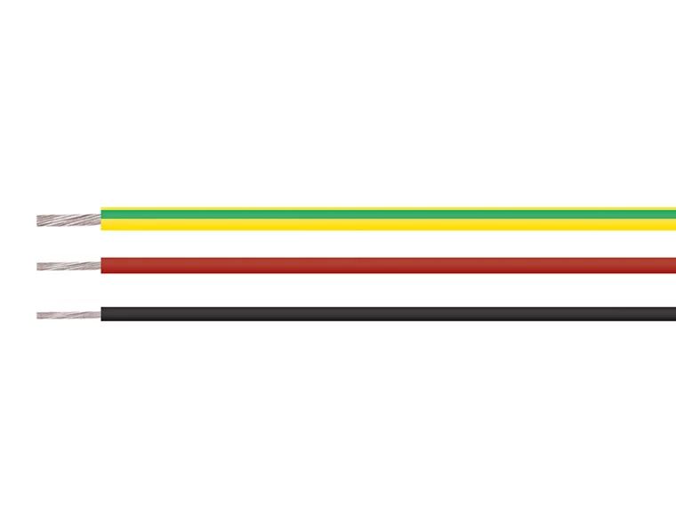 Helukabel SiF Series Green, Yellow 1.5 Hook Up Wire, 16, Silicone Insulation, 23613