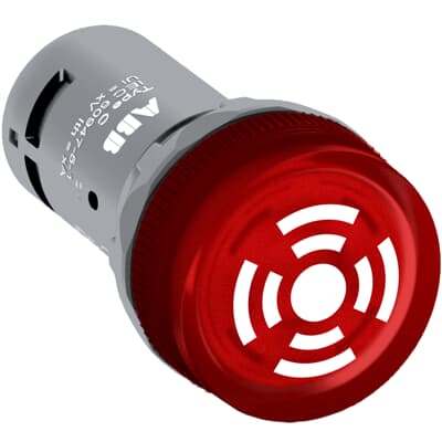 ABB, Compact, Panel Mount Red LED Buzzer, 22mm Cutout, Round, 110 → 130V ac