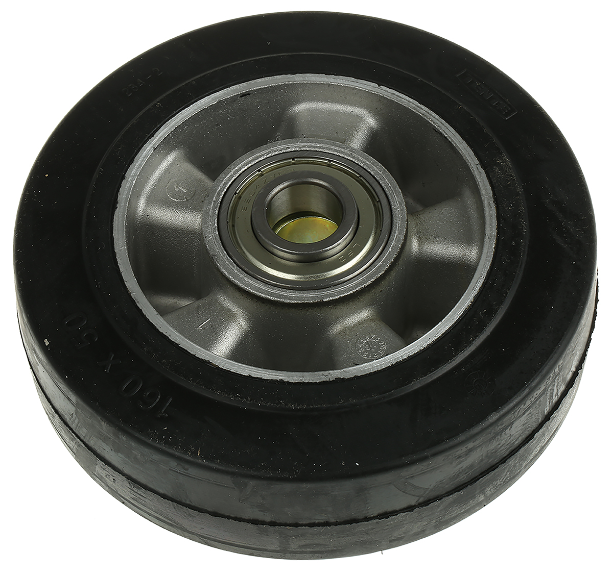 Tente Black Rubber Corrosion Resistant, Vulcanized Trolley Wheel, 700kg