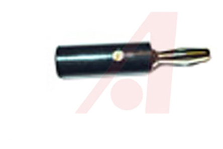 Mueller Electric Black Male Banana Plug, 4 mm Connector, Screw Termination, 15A, Nickel Plating