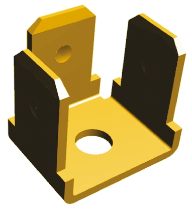 TE Connectivity FASTON .250 Uninsulated Male Spade Connector, PCB Tab, 6.35 x 0.81mm Tab Size