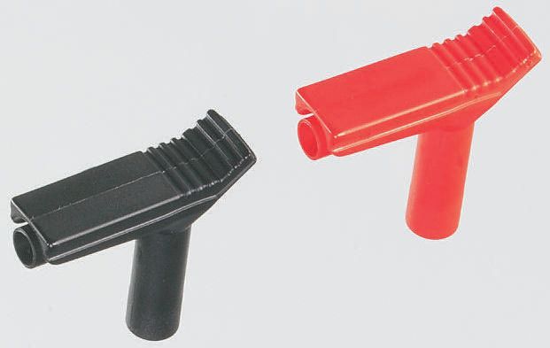 Staubli Red/Black, Male to Female Test Connector Adapter With Brass contacts and Nickel Plated - Socket Size: 4mm