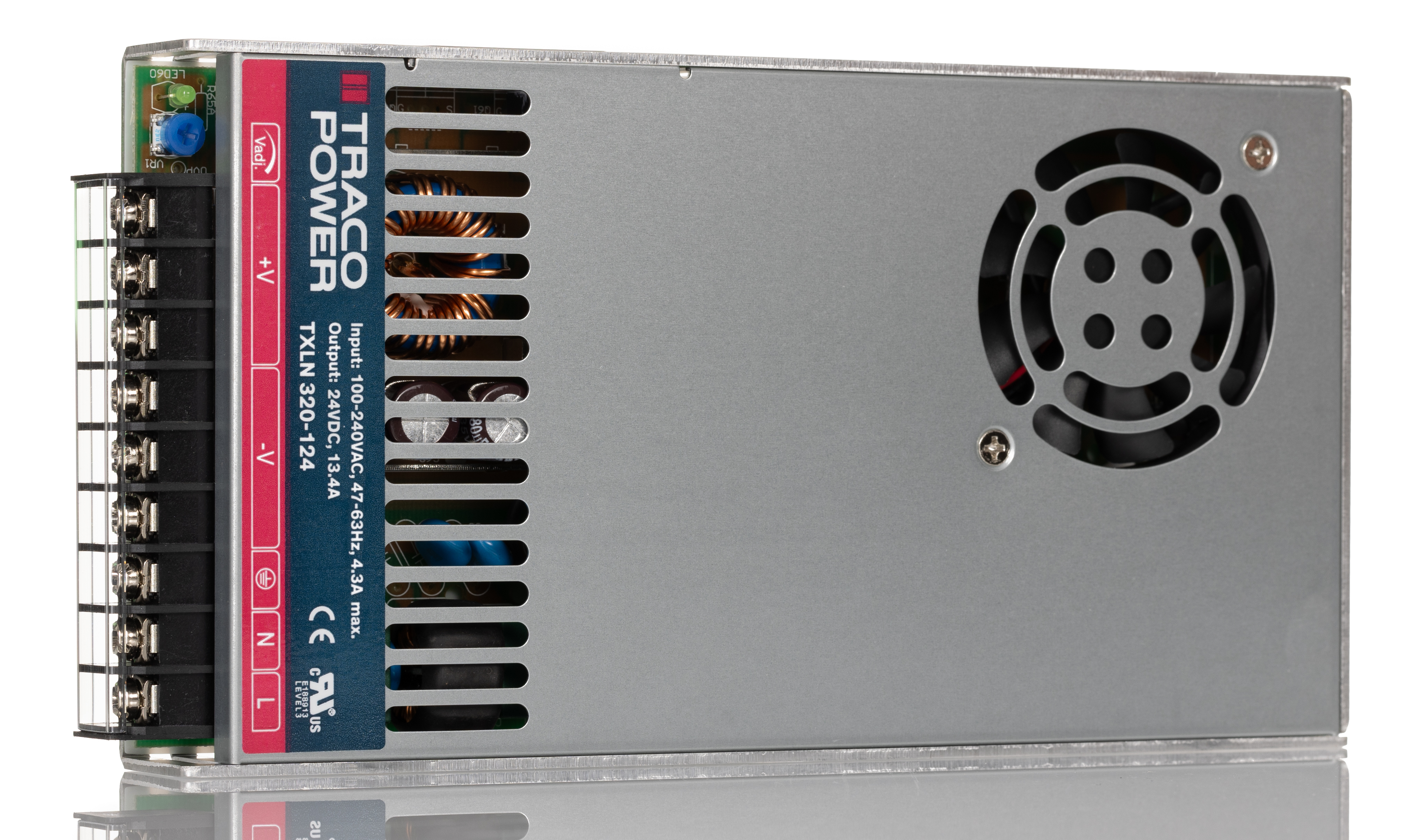 TRACOPOWER Switching Power Supply, TXLN 320-124, 24V dc, 13.4A, 320W, 1 Output, 85 → 264V ac Input Voltage