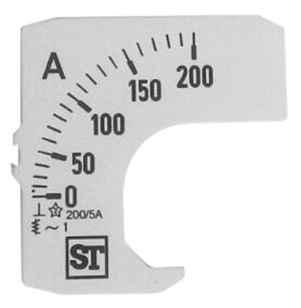 Sifam Tinsley Meter Scale For Use With 48 x 48 Analogue Panel Ammeter