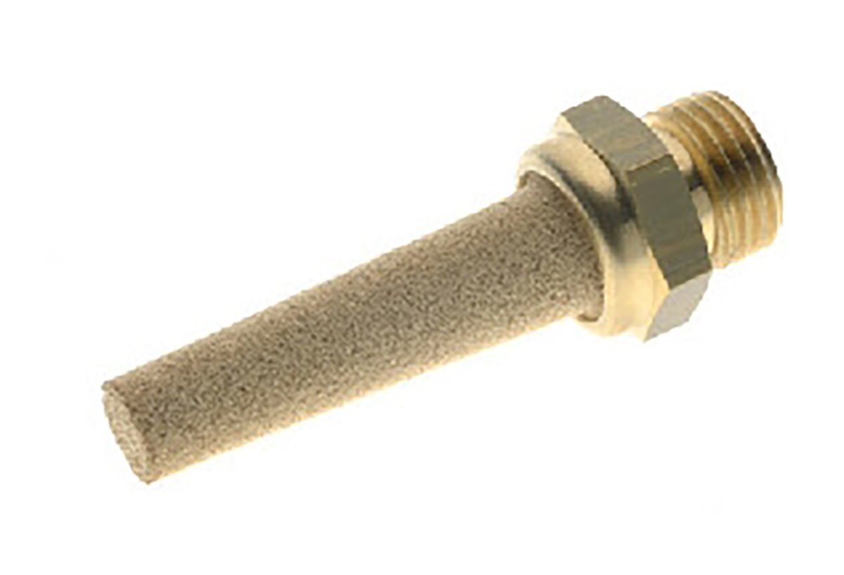 RS PRO Brass 12bar Pneumatic Silencer, Threaded, G 1/2 Male