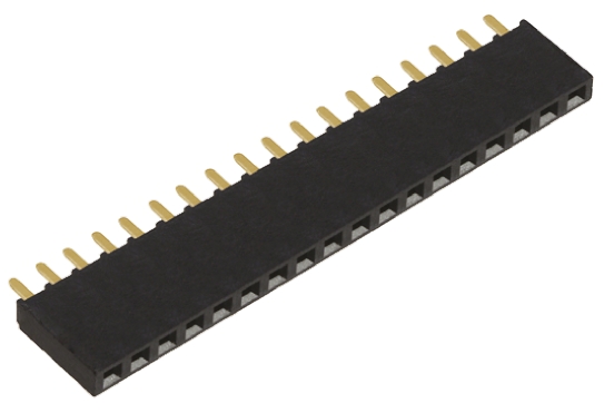 Samtec SSW Series Straight Through Hole Mount PCB Socket, 18-Contact, 1-Row, 2.54mm Pitch, Solder Termination